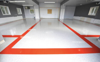 Red-Lined Garage Floor