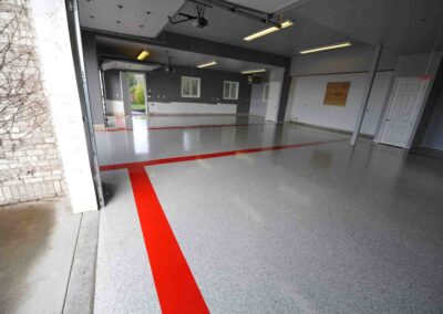 Red Lined Garage Floor